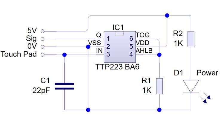 Подключение сенсорной кнопки ttp223 Word Clock with Minute Resolution of Time in Words - Arduino Project Hub