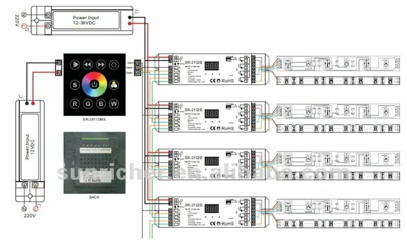 Подключение сенсорной панели Sr-2811 Лидер Продаж! Dmx512 Rgbw Контроллер - Buy Dmx Сенсорный Регулятор Rgb,D