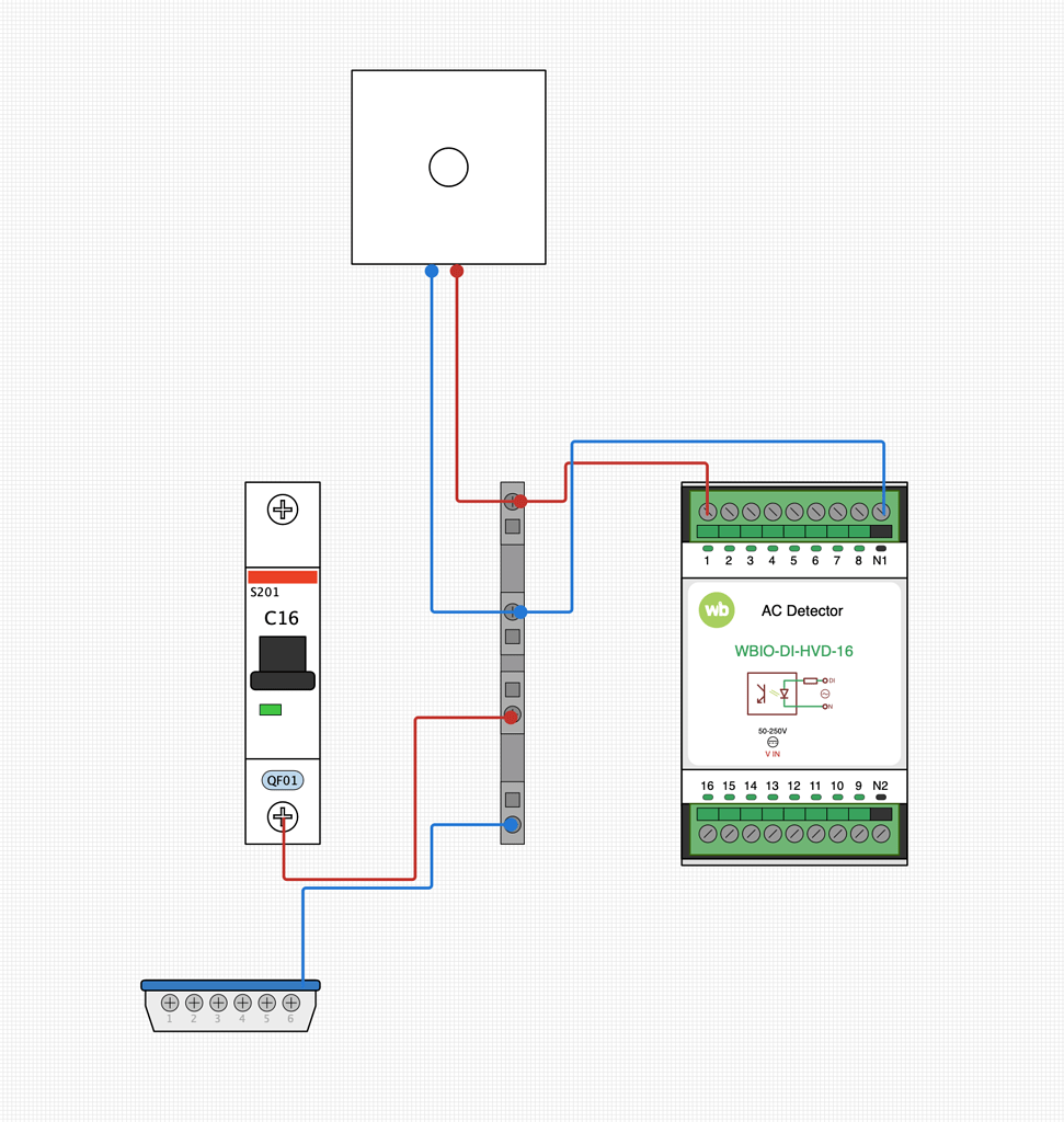 Подключение сенсорной панели WBIO-DI-HVD-16 и сенсорные выключатели - Wiren Board Support