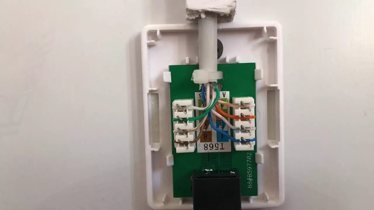 Подключение сетевой розетки rj 45 Как обжать сетевую розетку - YouTube