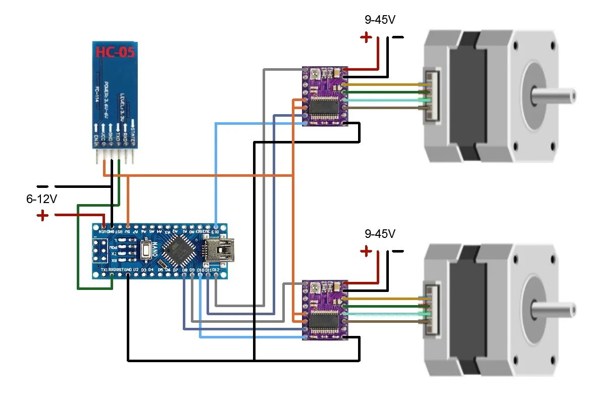 Подключение шагового двигателя Arduino управление шаговыми двигателями по Bluetooth при помощи Android смартфон