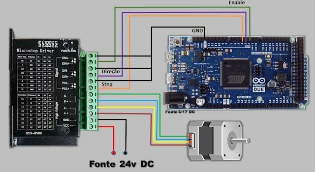 Подключение шагового двигателя через драйвер Motor de Passo Nema 23 com Driver TB6600 e Arduino Due - Fernando K Tecnologia S