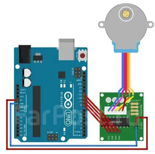 Подключение шагового двигателя к ардуино Шаговый двигатель 28BYJ-48-5V с драйвером ULN2003 (комплект), новый, в наличии. 