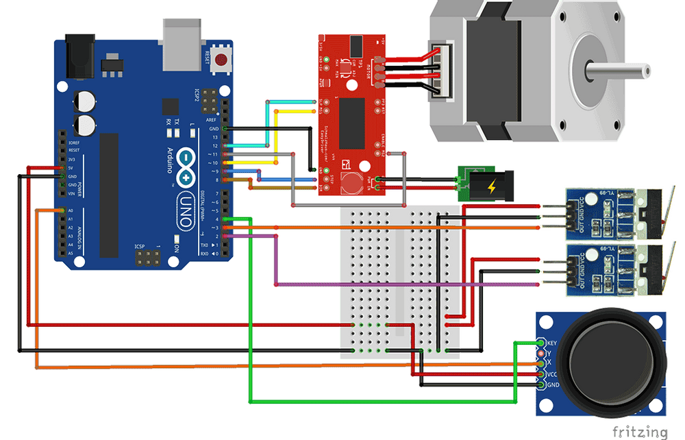 Подключение шагового двигателя к ардуино уно Arduino NEMA stepper control with Joystick and Limit Switches Arduino, Stepper m