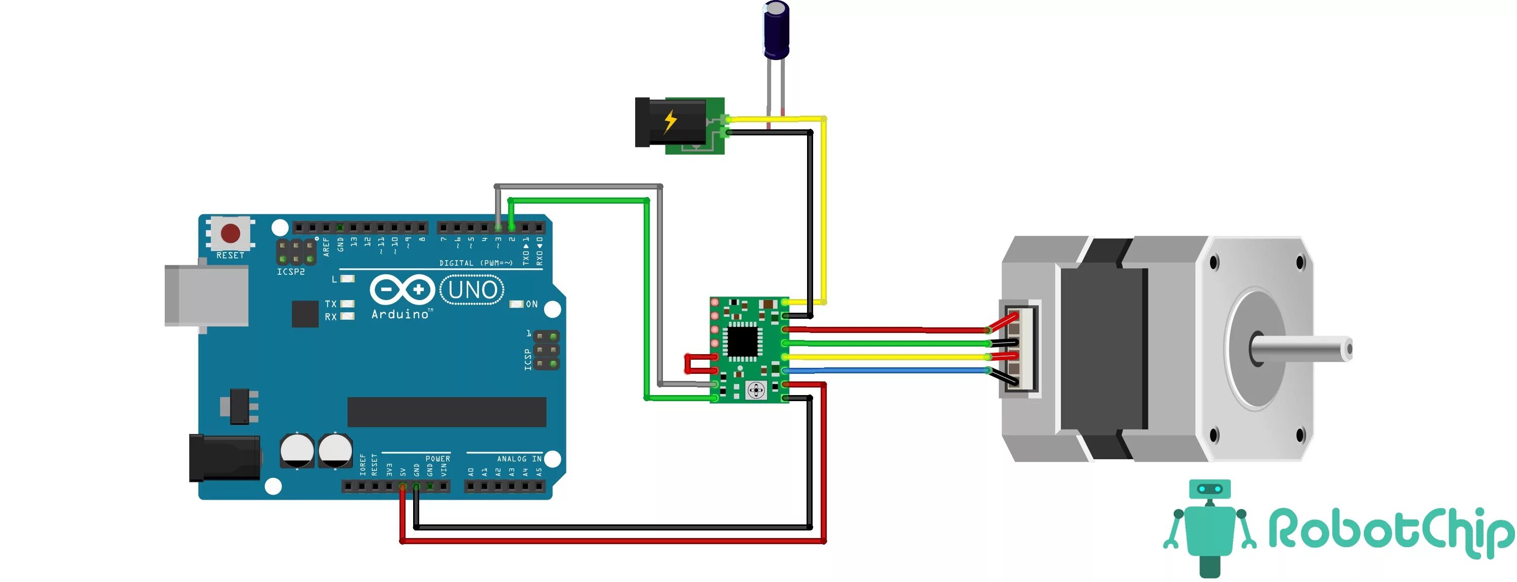 Подключение шагового двигателя к драйверу a4988 Обзор драйвера шагового двигателя A4988 - RobotChip