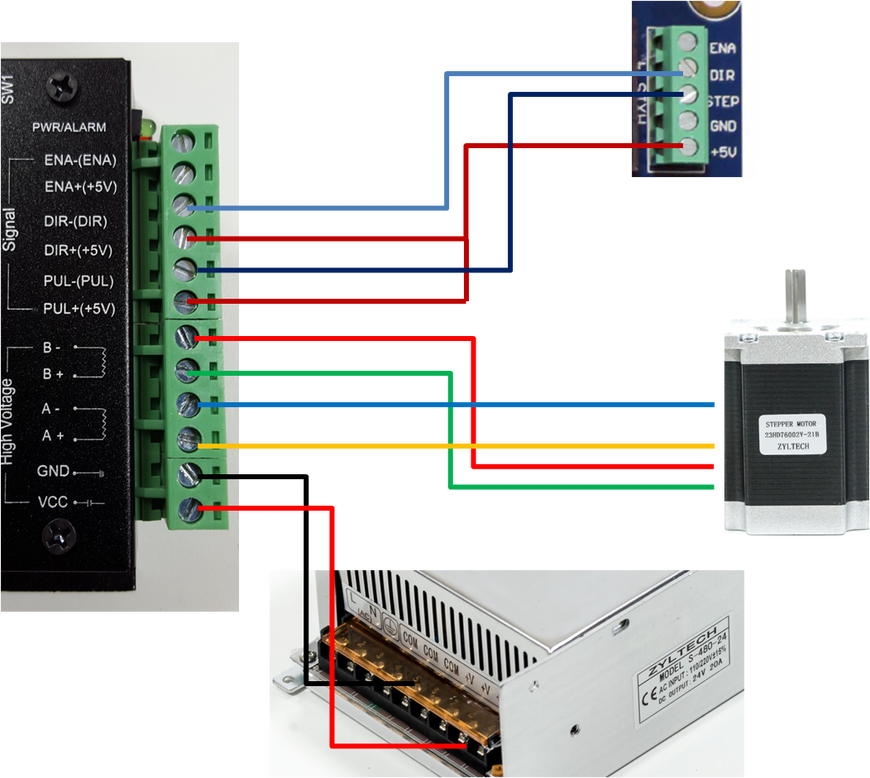 Подключение шагового двигателя к контроллеру ZYLtech Toshiba TB6600 Driver Instructions