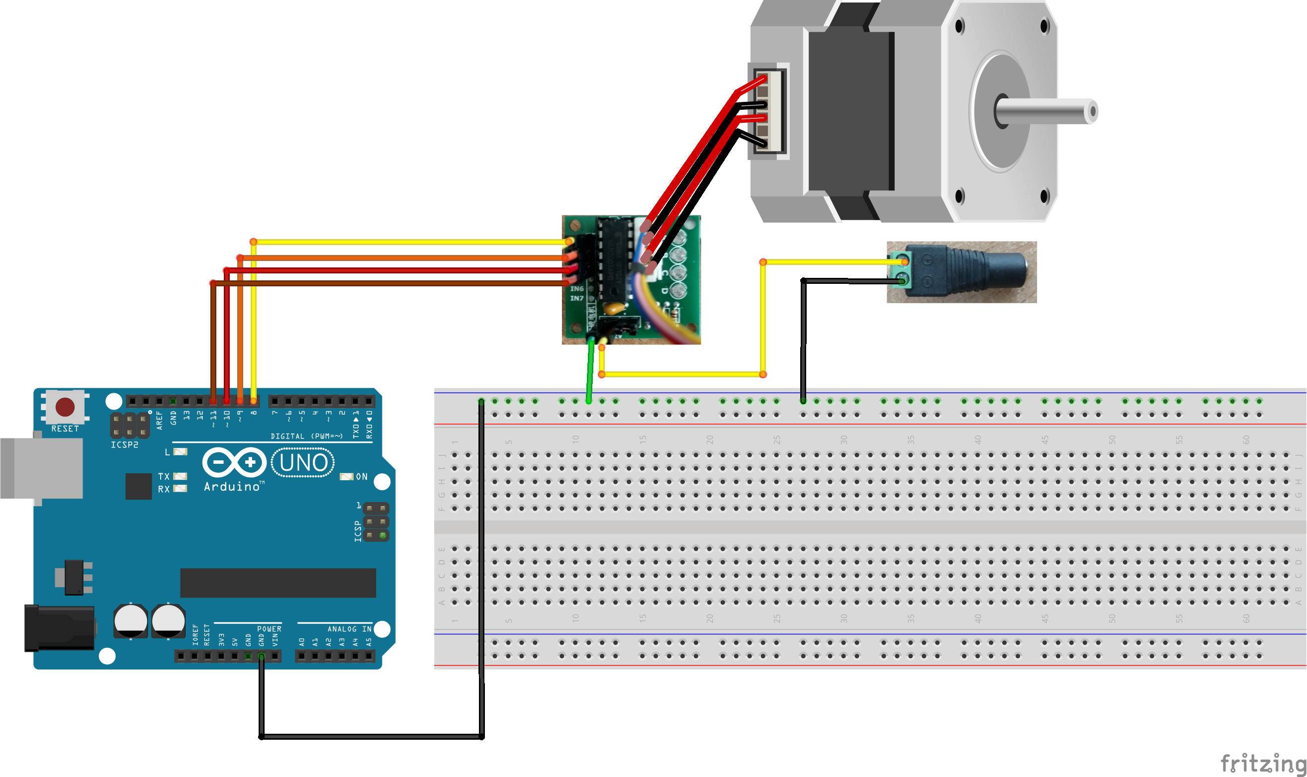 Подключение шагового двигателя от dvd к ардуино Pin op Arduino