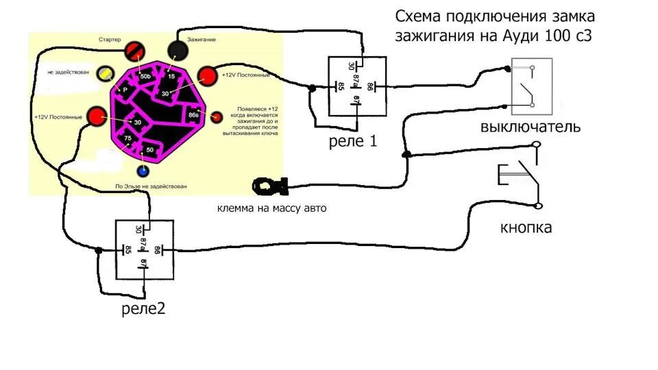 Подключение шестиконтактного замка зажигания Замок зажигания ВАЗ 2110 - особенности схем и работы в моделях от 2106 до 2114+ 