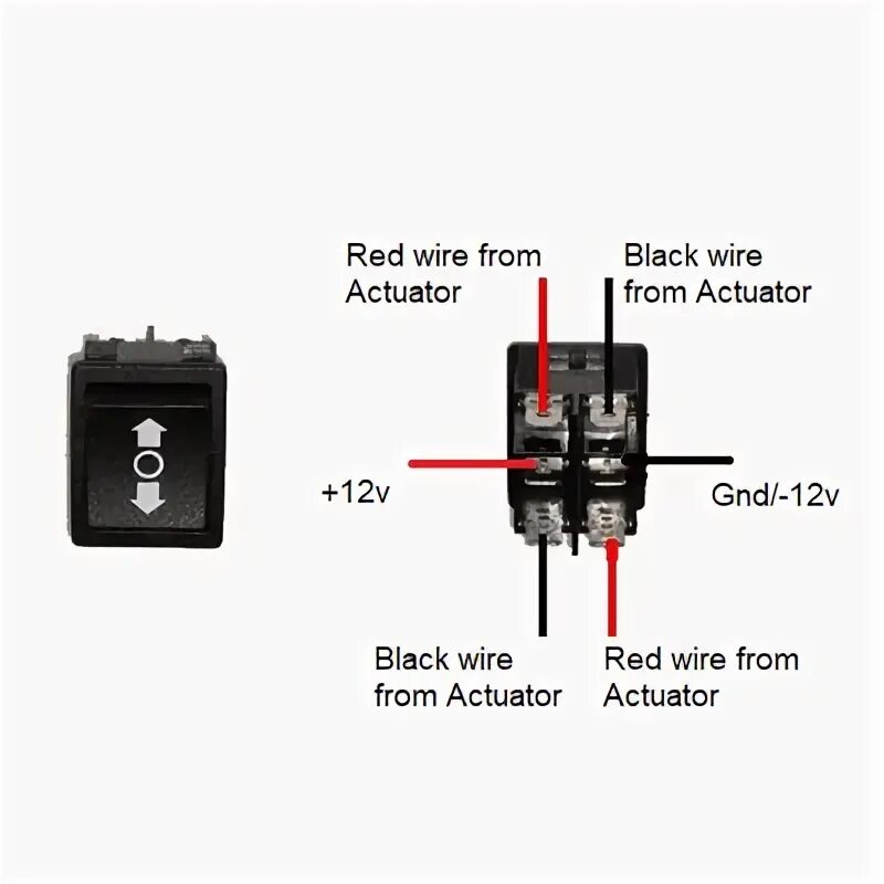 Подключение шестиконтактной кнопки Rocker Switches for Linear Actuators Firgelli