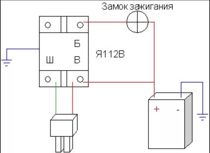 Подключение шоколадки генератора Реле Я112В1 на генератор Hitachi 170-715B - Nissan Prairie Mark II, 2 л, 1990 го