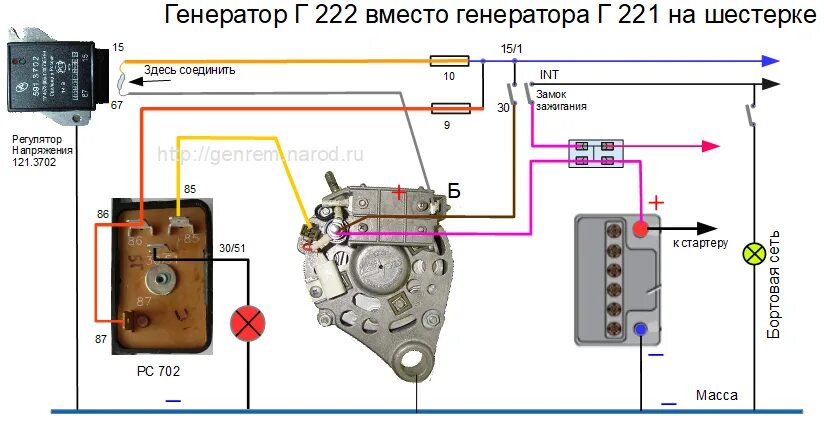 Подключение шоколадки генератора Как подсоединить пятерочный генератор на шестерке? - Схемы автомобильных генерат