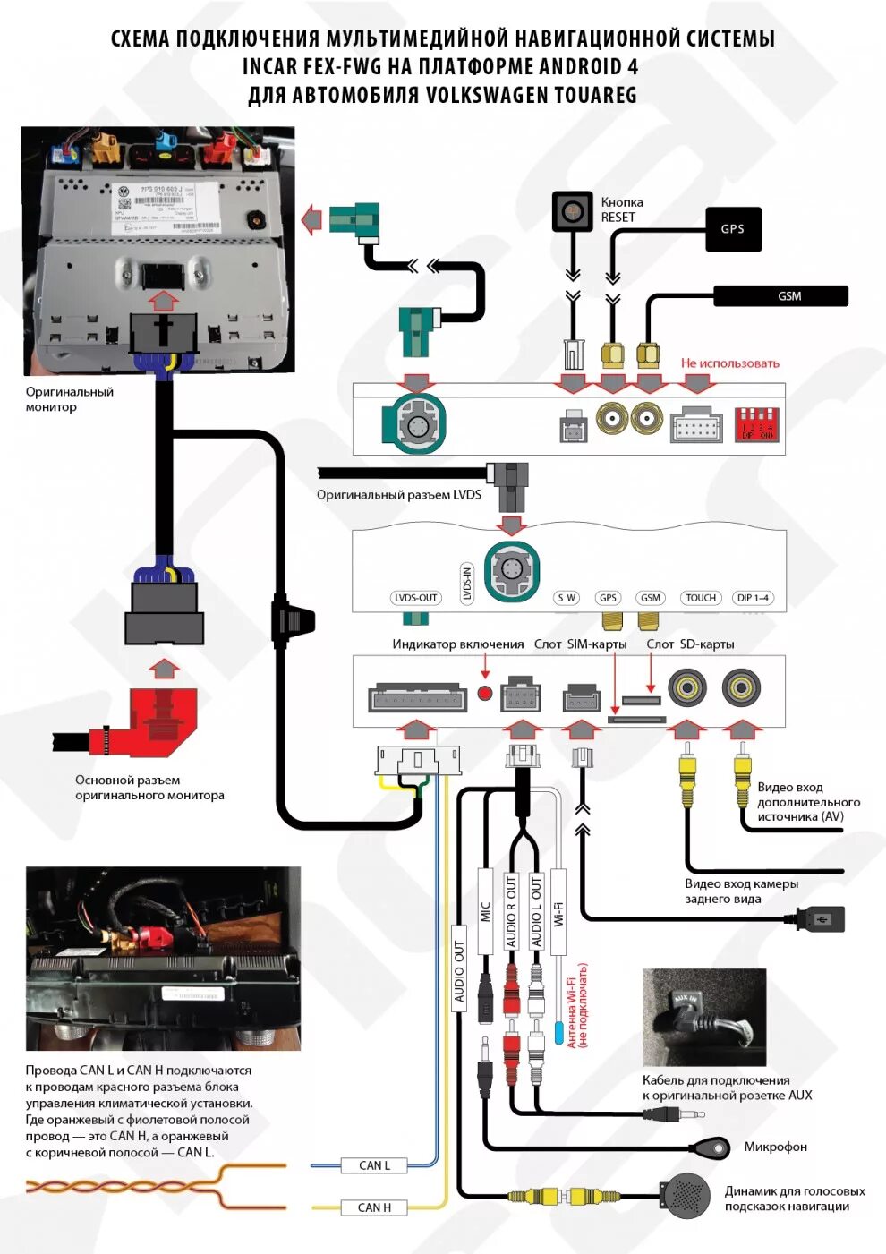 Подключение штатного головного устройства Установка видеоинтерфейса INCAR +камера на Volkswagen Touareg, 2016 г.в. - Autos