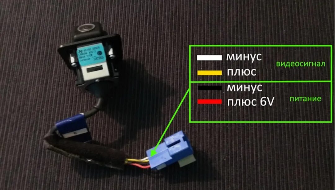 Подключение штатной камеры заднего вида киа Установка штатной камеры заднего хода в штатный мафан - Hyundai Solaris (2G), 1,