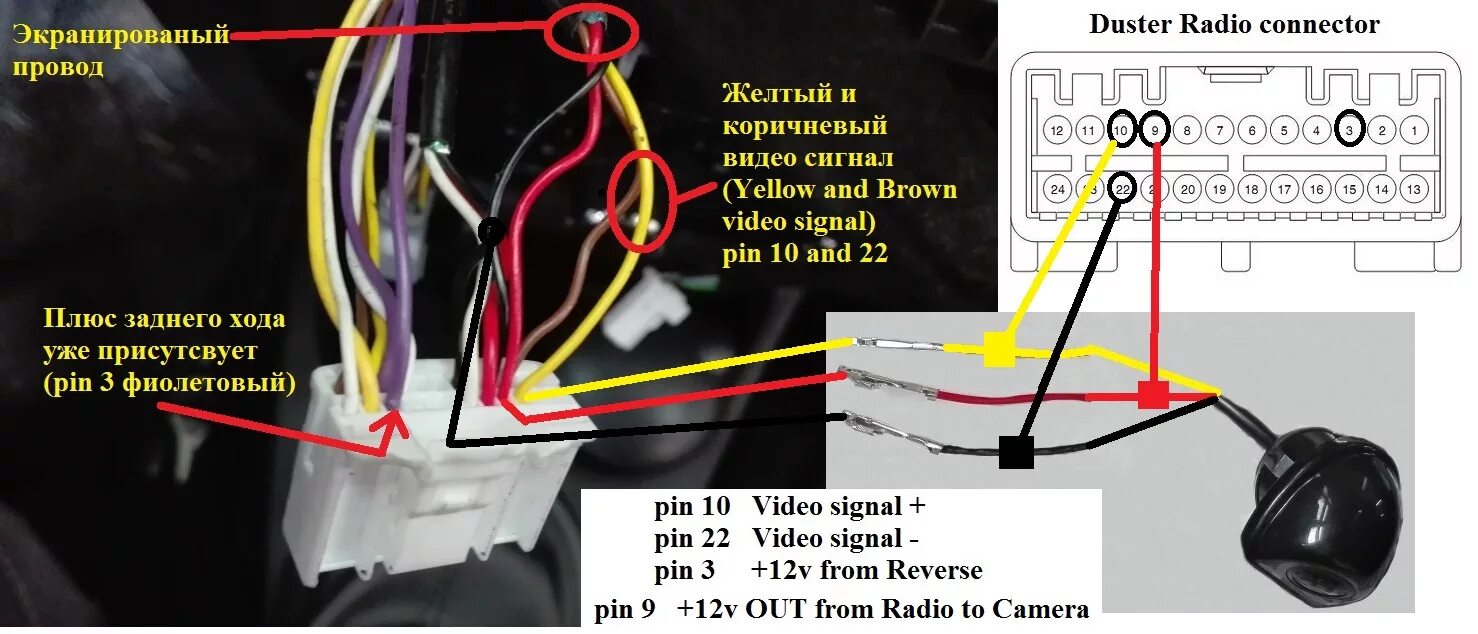 Подключение штатной камеры заднего вида ниссан Штатная камера заднего вида Duster - DRIVE2