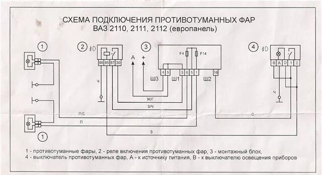 Подключение штатных птф ваз 2110 Установка ПТФ на 2110 - Bogdan 21104, 1,6 л, 2013 года электроника DRIVE2