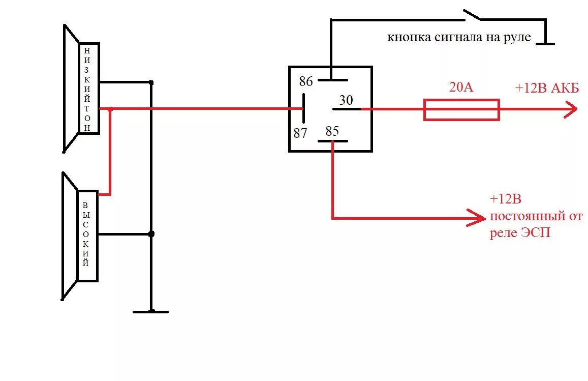 Подключение сигнала через реле ваз Двухтональный звуковой сигнал от автомобилей группы "ГАЗ" на ВАЗ 21102 - Lada 21