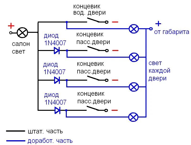 Подключение сигнализации через диоды Подсветка зоны выхода из авто - Ravon Nexia R3, 1,5 л, 2017 года тюнинг DRIVE2