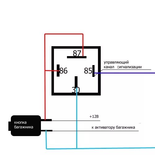 Подключение сигнализации через реле открываем багажник с брелка сигнализации - Lada 21120, 1,5 л, 2000 года электрон