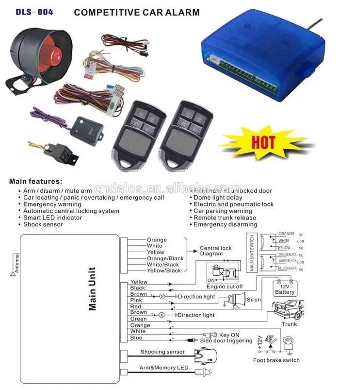 Подключение сигнализации jvc j211 العالمي للتحكم عن بعد السيارات الحرس طريقة واحدة نظام إنذار السيارة مع قفل مركزي