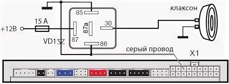 Подключение сигнализации к штатному клаксону Блог GeXXL