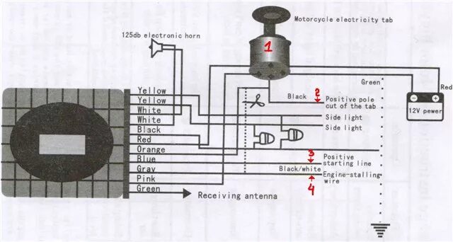 Подключение сигнализации на мотоцикл с автозапуском Как подключить сигнализацию на мотоцикл wels superior - фото - АвтоМастер Инфо