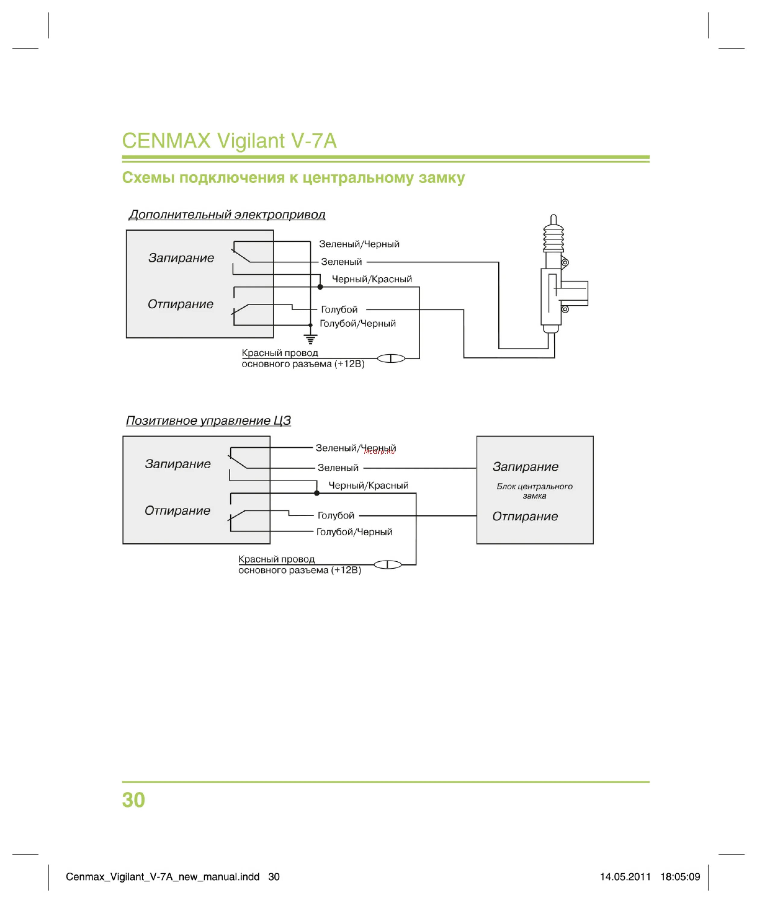 Подключение сигнализации сенмакс Cenmax Vigilant ST-12D 30/32 Схемы подключения к центральному замку