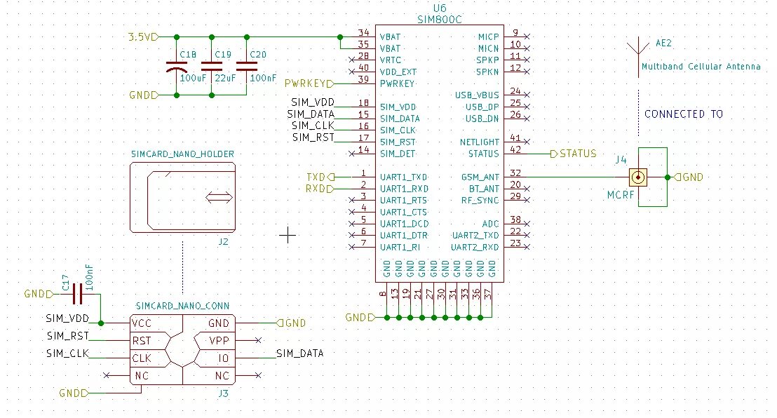 Подключение сим камеры hardware - Receiving "ERROR" message from SIM800C module - Internet of Things St