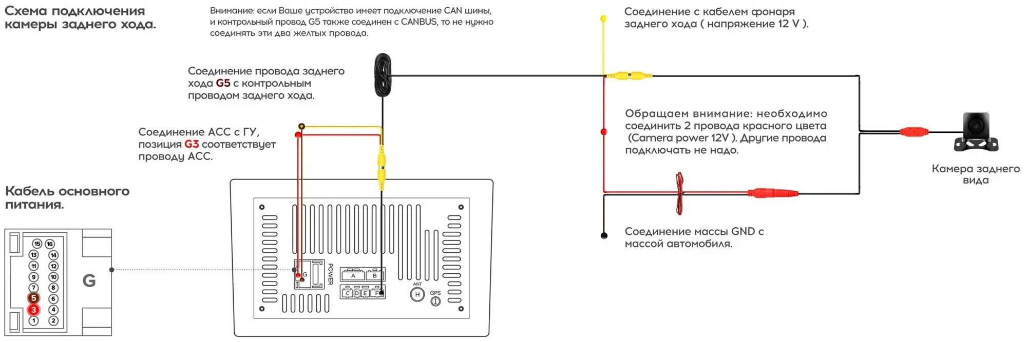 Подключение сим камеры TEYES AHD 1080p камера заднего вида - купить в интернет-магазине по низкой цене 