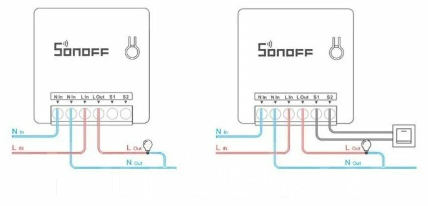 Подключение смарт реле Умный Wi-Fi переключатель Sonoff MINI Smart Switch с поддержкой Alexa Voice - ку