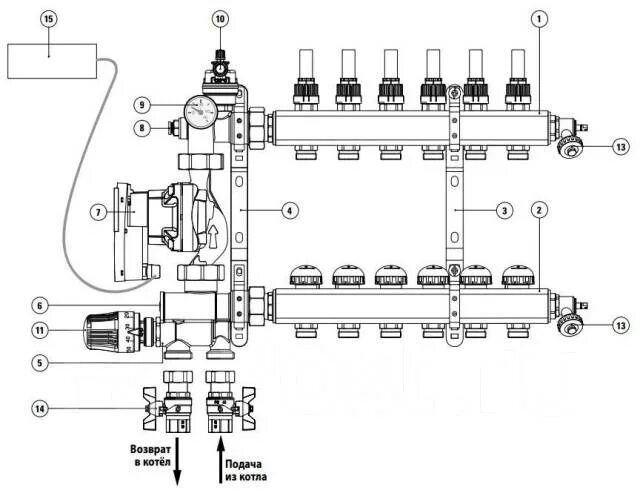 Подключение смесительного узла теплого пола к системе Насосно-смесительный узел для водяного теплого пола, в наличии. Цена: 11 990 ₽ в