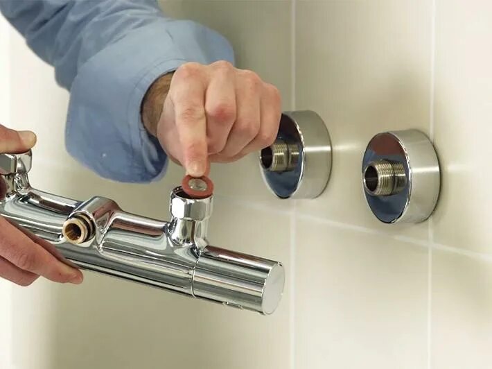 Подключение смесителя без эксцентриков Installation guide - Install a thermostatic shower system GROHE