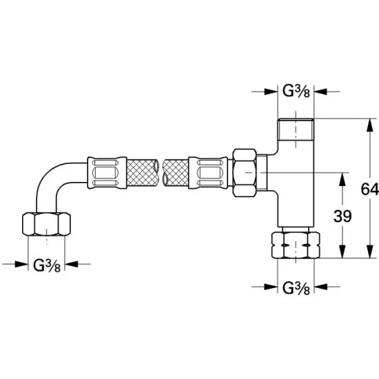 Подключение смесителя grohe 3 8 Набор подключения GROHE (47533000) для универсального термостата - купить по низ