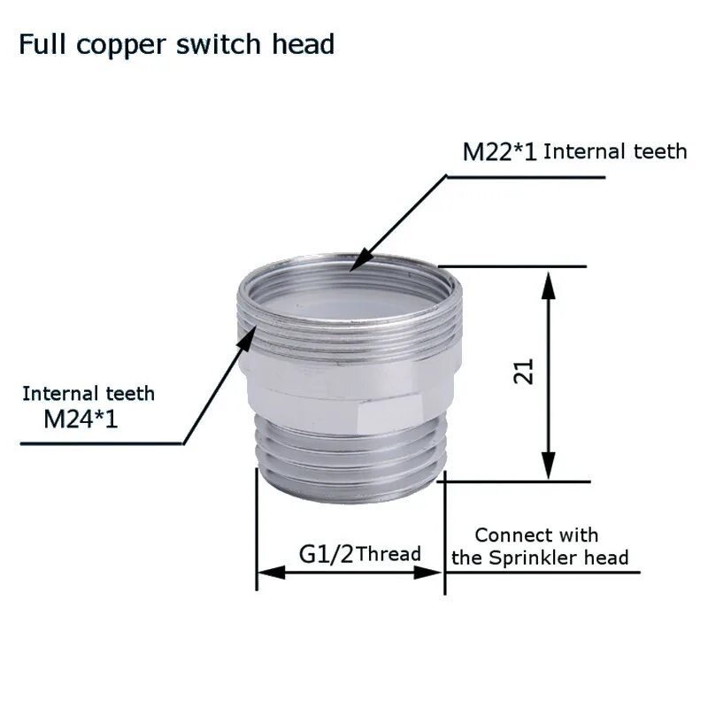 Подключение смесителя какая резьба Насадка для конверсии смесителя Mrosaa G1/2, внутренняя резьба M22 и внешняя рез
