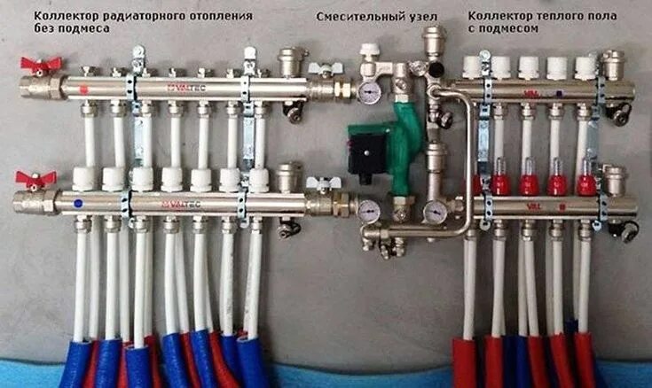 Подключение смесителя теплого пола Выбор коллектора для теплого водяного пола правила выбора, особенности подключен