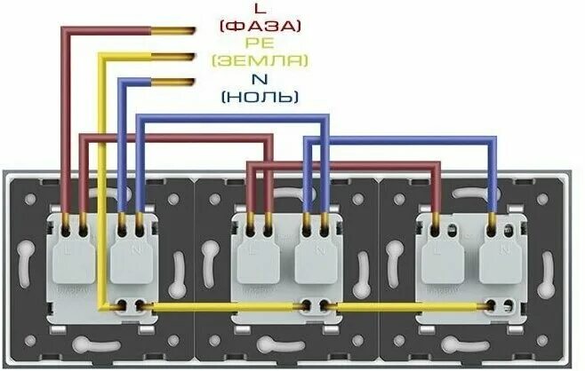 Подключение совместной розетки с выключателем Розетка тройная с 6 USB-портами, 16А 250В, со шторками, рамка закаленное стекло,