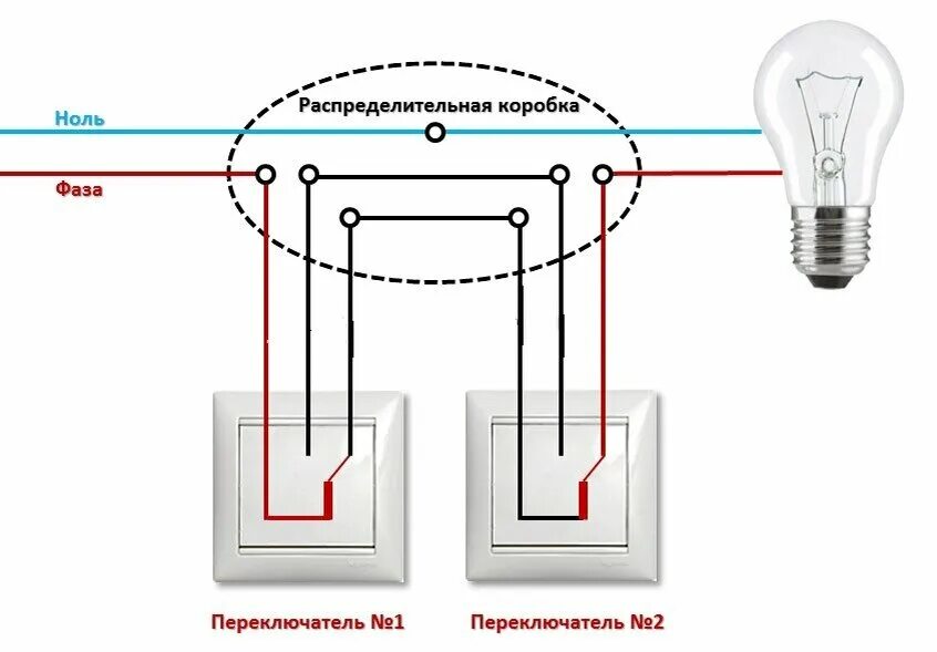 Подключение спаренных выключателей Проходные и перекрёстные выключатели - для чего нужны. Схема подключения. Ремонт