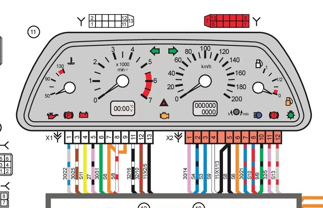Подключение спидометра ваз 2114 Распиновка приборки Нивы 21214 (2114, два окна) с ЭБУ МЕ17.9.7 + егаз - Сообщест