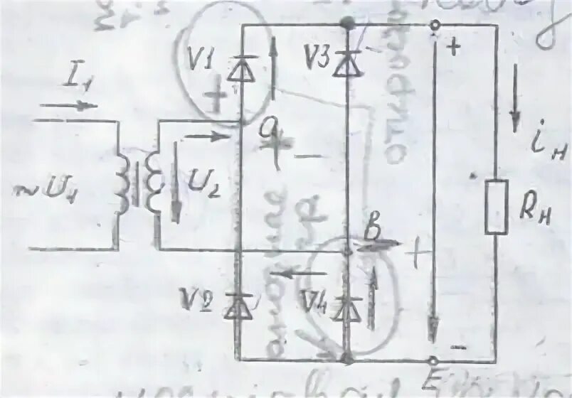 Подключение средней точки трансформатора 7. Двухполупериодный выпрямитель со средней точкой трансформатора