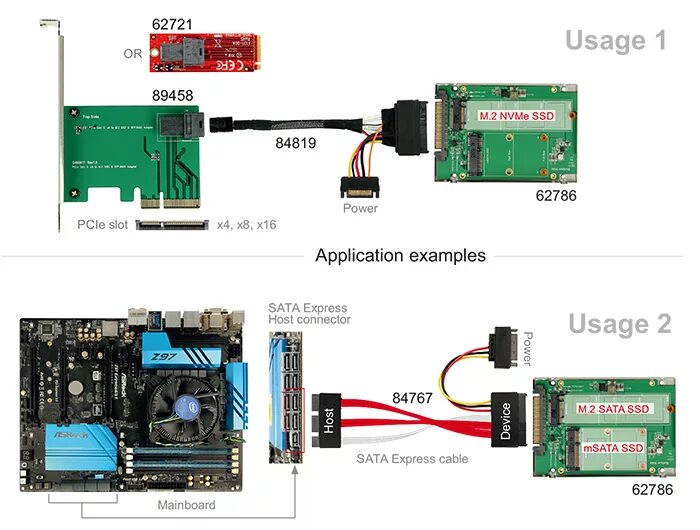 Подключение ssd диска через usb Delock Products 62786 Delock 2.5" Converter SATA Express / U.2 1 x M.2 / 1 x mSA