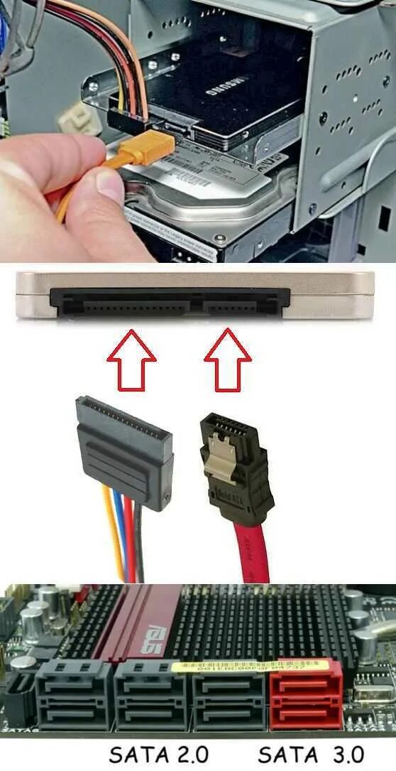 Подключение ssd к компьютеру sata Порты дисков памяти