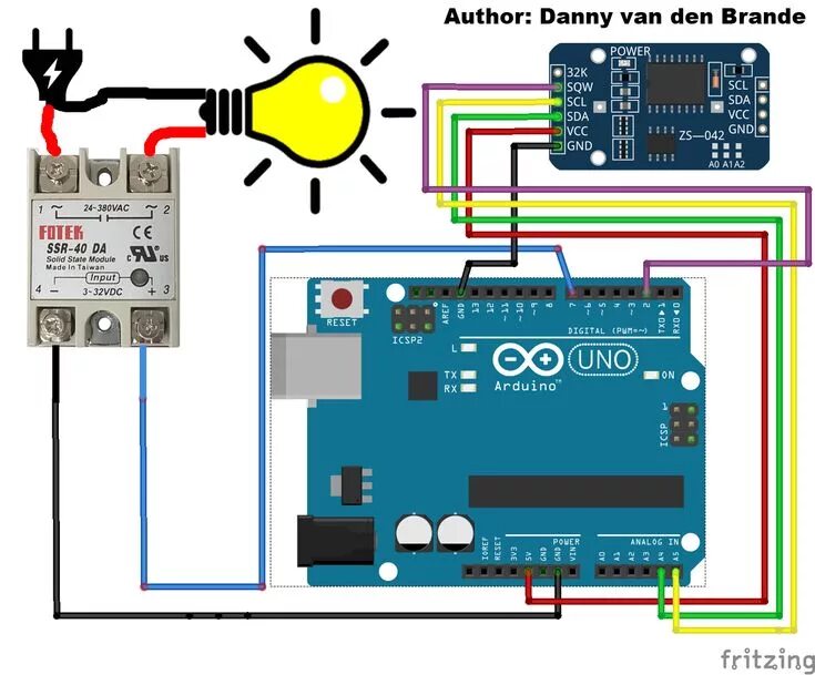 Подключение ssr реле Arduino - SSR-25 DA Solid State Relay and DS3231 RTC Automatic Timer Lamp Ebay, 