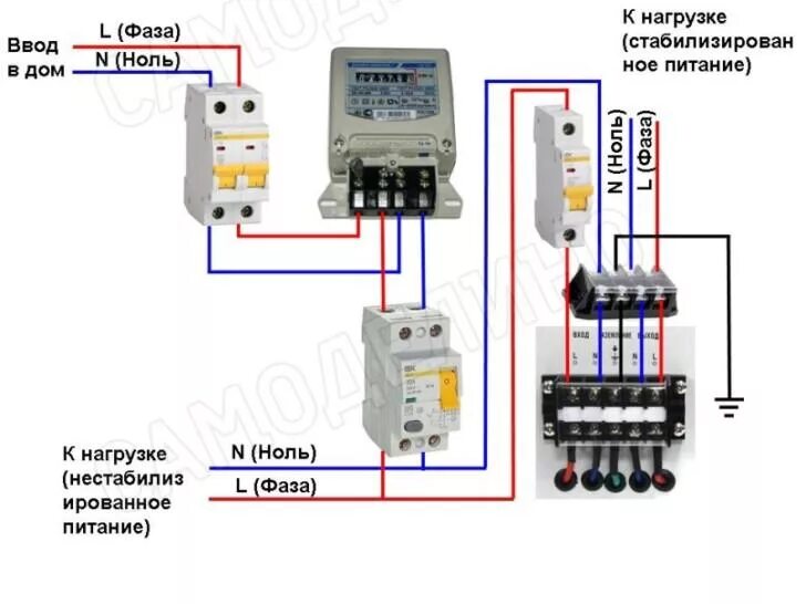 Подключение стабилизатора напряжения для дома 220в ресанта Как подключить стабилизатор ? напряжения однофазный, установка схема подключения