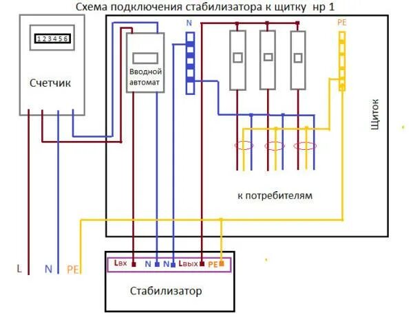 Подключение стабилизатора напряжения для дома схема Стабилизатор напряжения переменного тока: 5 схем