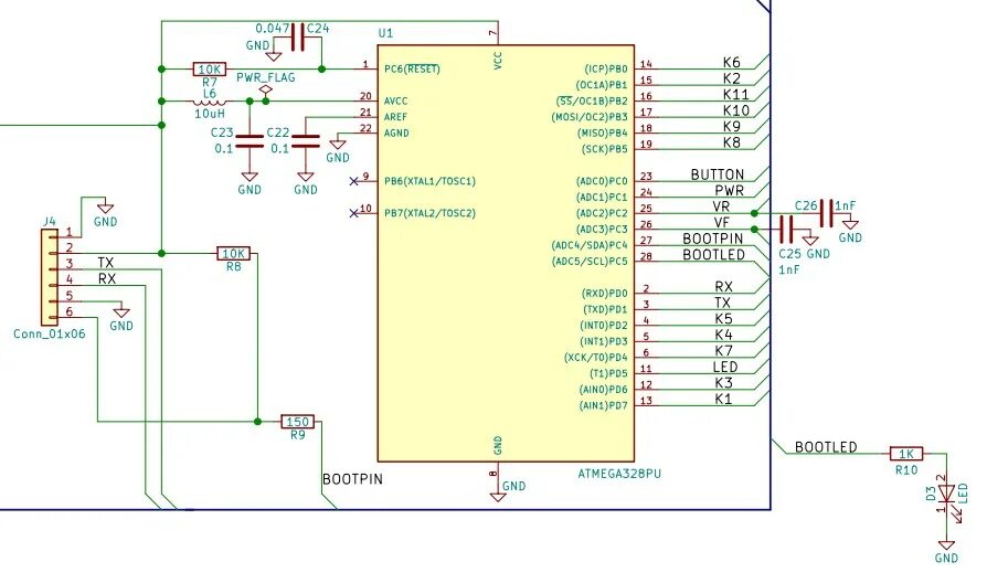 Подключение стандартных устройств Atmega 328p не стандартное подключение - Аппаратные вопросы - Arduino.ru