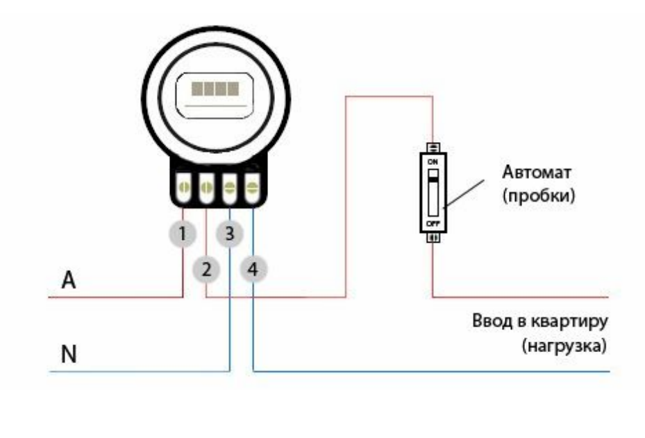 Подключение старых счетчиков света Подключение однофазного электросчетчика - схема подключения