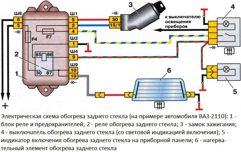 Подключение стекло обогрева ваз 2107 Выключатель обогрева стекла заднего: мороз обзору не помеха