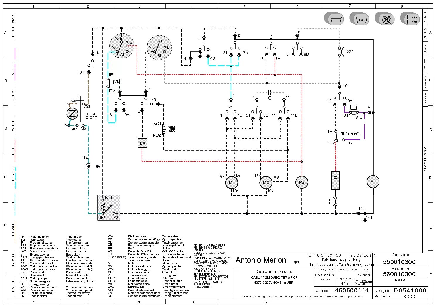 Подключение стиральной машины ardo ARDO MERLONI A600L SCH Service Manual download, schematics, eeprom, repair info 