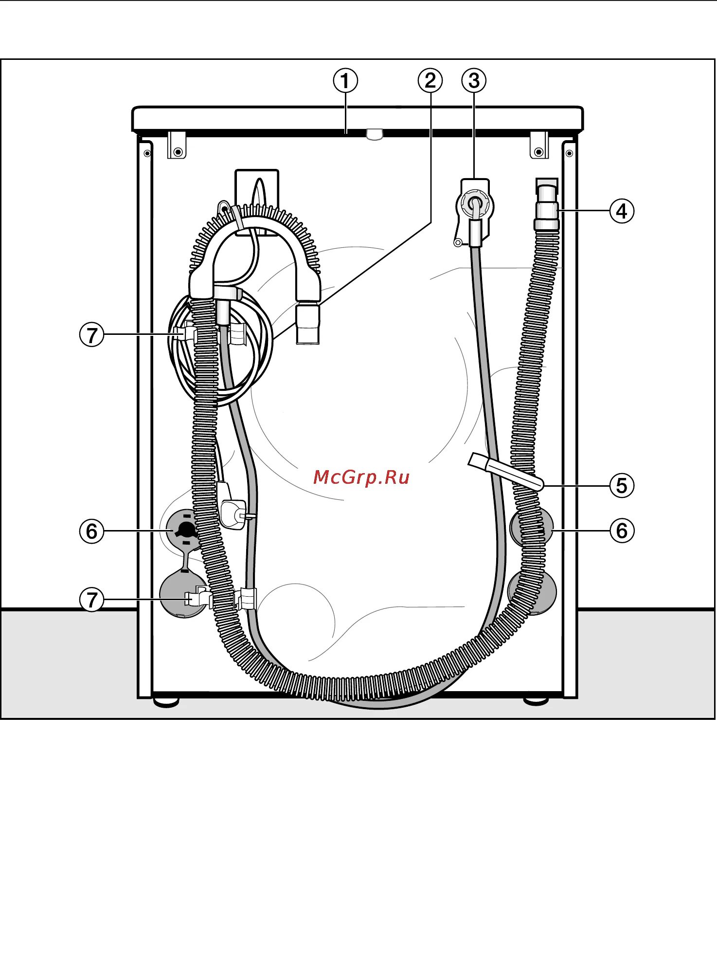 Подключение стиральной машины миле Miele WDA100 50/76 Вид сзади