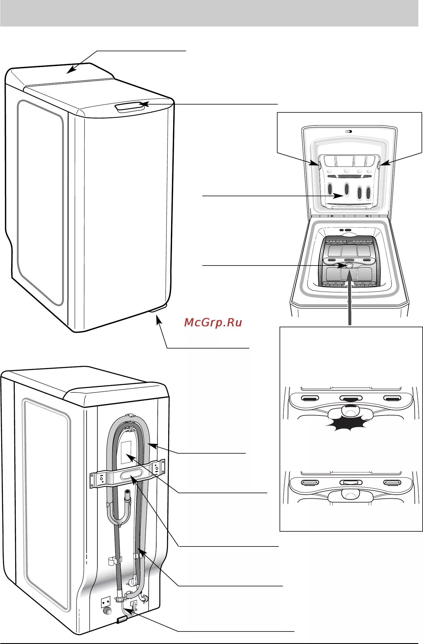 Подключение стиральной машины с вертикальной загрузкой Bosch WOR 20151 OE 5/28 Шим