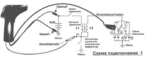 Подключение стробоскопа для установки зажигания Схема подключения стробоскопов